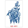 Adesivo per tatuaggio temporaneo impermeabile con un elegante design di fiori di rosa blu. - GZ-491