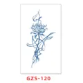 Adesivo per tatuaggio temporaneo al succo di erbe loto blu design impermeabile SKU - GZS-120