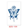 Blue Butterfly Rose Juice Temporary Tattoo Sticker Waterproof Body Art Decal Style - GZS-159