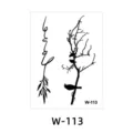 Black line botanical and bird temporary tattoo sticker, minimalist waterproof body art SKU style. - Botanical Birds Style (W-113)