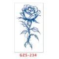 Pegatina De Tatuajes De Rosa Azul, Jugo De Hierba Impermeable Arte Corporal Modelo - GZS-234