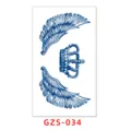 Herb juice temporary tattoo sticker with blue crown and wings design for wrist and ankle. - GZS-034