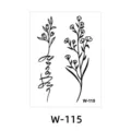 Herbal temporary tattoo sticker botanical floral line art waterproof body art design - Floral Cursive Style (W-115)