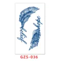 Semi-permanent herbal juice tattoo sticker with angel wings and English words for wrist and ankle. - GZS-036