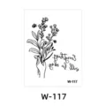 Temporary tattoo sticker featuring floral bouquet and hand line art design waterproof. - Hand Bouquet Style (W-117)