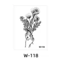 Botanical floral hand line art temporary tattoo sticker waterproof body art design - Holding Flowers Style (W-118)