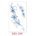 Pegatina de tatuaje temporal de hierbas, diseño botánico de flor de lirio azul, impermeable, duradero. - GZS-239
