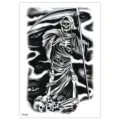 Waterproof temporary tattoo sticker with grim reaper skull design for body art decoration - TH-695