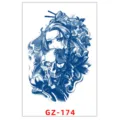 Tatuaggio temporaneo alle erbe impermeabile lunga durata geisha giapponese teschio design art - GZ-174 / 11x18cm