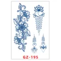 Adesivo per tatuaggio di succo a base vegetale, design floreale blu unalome arte corporea - GZ-195 / 11x18cm