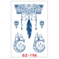 Adesivo per tatuaggio temporaneo alle erbe impermeabile boho piuma mandala design arte corporea - GZ-196 / 11x18cm