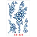 Adesivo per tatuaggio temporaneo di succo di erbe impermeabile fiori blu vite arte - GZ-233 / 11x18cm