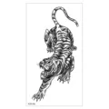 Autocollant de tatouage temporaire de tigre étanche pour le bras, belle conception noire. - XQB-396 / 11.4*21CM