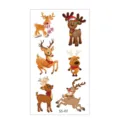 Cute Christmas cartoon reindeer temporary tattoo sticker sheet for holiday party fun. - SS-07