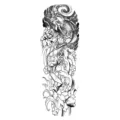 Adesivo per tatuaggio temporaneo impermeabile con design di drago e peonia per il braccio. - TQB-154