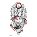 Autocollant de tatouage temporaire imperméable avec un beau design de lion et guerrier - XQB-366 / 11.4*21CM
