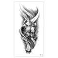 Adesivo per tatuaggio temporaneo impermeabile con un feroce design a testa di lupo nero. - Stile Animale Lupo (XQB-158)