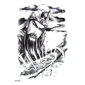Sticker de tatouage guerrier style ancien croquis noir blanc étanche art corporel décalcomanie - HB-166X