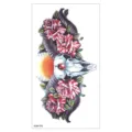 Autocollant de tatouage temporaire imperméable avec motif de crâne et roses pour le bras. - XQB-370 / 11.4*21CM