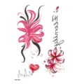 Autocollant de tatouage temporaire lys araignée rouge étanche pour femme art corporel - HB-132X