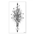 Adesivo per tatuaggio temporaneo impermeabile con gabbia per uccelli scura e motivo albero. - Stile Gabbia per Uccelli Ramificata (XQB-125)