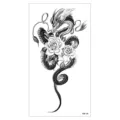 Adesivo per tatuaggio temporaneo impermeabile con drago nero e design elegante di rose. - Stile Drago Rosa Nera (XQB-138)