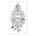 Adesivo per tatuaggio temporaneo impermeabile con design di leone e fiori per il corpo. - Stile Leone Floreale (XQB-126)