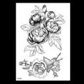 Autocollant de tatouage rose croquis noir imperméable art corporel temporaire modèle TH399 - TH-399 / 148*210MM