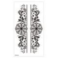 Autocollant de tatouage temporaire floral noir, design d'art corporel symétrique. - XQB-382 / 11.4*21CM