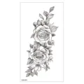Autocollant de tatouage temporaire étanche avec élégant motif de rose noire pour bras. - XQB-383 / 11.4*21CM
