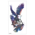 Autocollant de tatouage temporaire étanche avec aigle aquarelle et triangle géométrique. - XQB-390 / 11.4*21CM