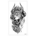 Adesivo per tatuaggio temporaneo di demone fantastico scuro, arte corporea impermeabile. - Stile Corno di Mostro (XQB-134)