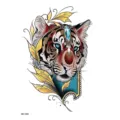 Autocollant de tatouage temporaire tigre imperméable avec design de gemme pour art corporel. - HB-146X