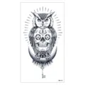 Adesivo per tatuaggio temporaneo con teschio di gufo dettagliato, impermeabile e alla moda. - Stile Gufo Teschio (XQB-137)