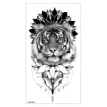 Autocollant de tatouage temporaire étanche avec un tigre féroce et un design floral mandala. - XQB-400 / 11.4*21CM