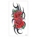 Adesivo tatuaggio tribale rosa rossa variante, opzione arte corporea temporanea impermeabile. - Stile Totem Tribale (XQB-143)