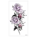 Adesivo per tatuaggio temporaneo rosa viola design floreale arte del corpo per le donne - Stile Rosa Viola (XQB-146)