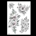 Autocollant de tatouage temporaire floral noir, art corporel imperméable pour bras. - HB-352X / 148*210MM