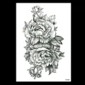 Autocollant de tatouage temporaire fleur croquis noir, autocollant étanche pour le bras. - TH-395 / 148*210MM