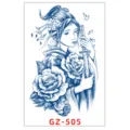 Adesivo per tatuaggio temporaneo impermeabile con design di geisha e peonia per elegante body art. - GZ-505