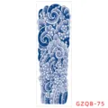 Herbal full arm temporary tattoo sticker, Japanese wave and cherry blossom design, waterproof. - GZQB-75