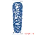 Herbal temporary tattoo sticker waterproof full arm sleeve Zeus skull design body art - GZQB-78