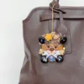 Handmade cute pod bear plush bag charm, unique creative pendant decoration for gifts. - Finished Product