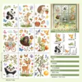 Adesivi per finestre statici animali cartoni animati Pasqua PVC vetro decoro 9pz. - Serie Animali di Pasqua / 9 Fogli (20x30cm)