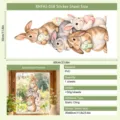 Adhesivo de ventana estático huevo conejo de Pascua PVC puerta escaparate ambiente 30x60cm - Estilo Conejos Apilados (RHFHJ-058) / 30x60cm / Multicolor