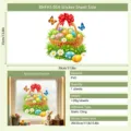 Adhesivo ventana Pascua adherencia estatica PVC calcomania decorativa para vidrio tienda - 30x35cm / RHFHJ-054 Cesta de Pascua