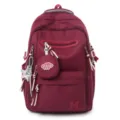 Zaino da viaggio elegante bordeaux con stampa stelle e scomparti multipli per donna - senza ciondolo / Rosso