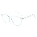 Lunettes anti-lumière bleue tendance monture bleu clair transparent style quotidien chic - Cadre Bleu Transparent