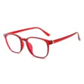 Lunettes anti-lumière bleue unisexe avec monture transparente rouge pour bureau chic. - Cadre Rouge