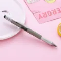 Multi-functional metal tool pen with stylus tip, ballpoint, level, and ruler in gray. - Gray